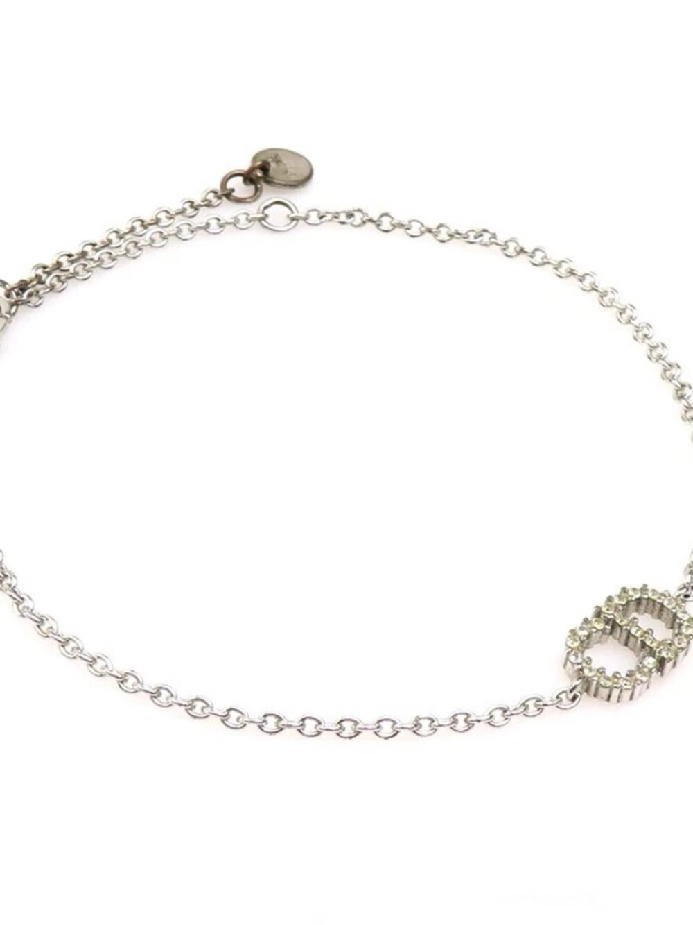Auth Christian Dior Bracelet Silver Metal